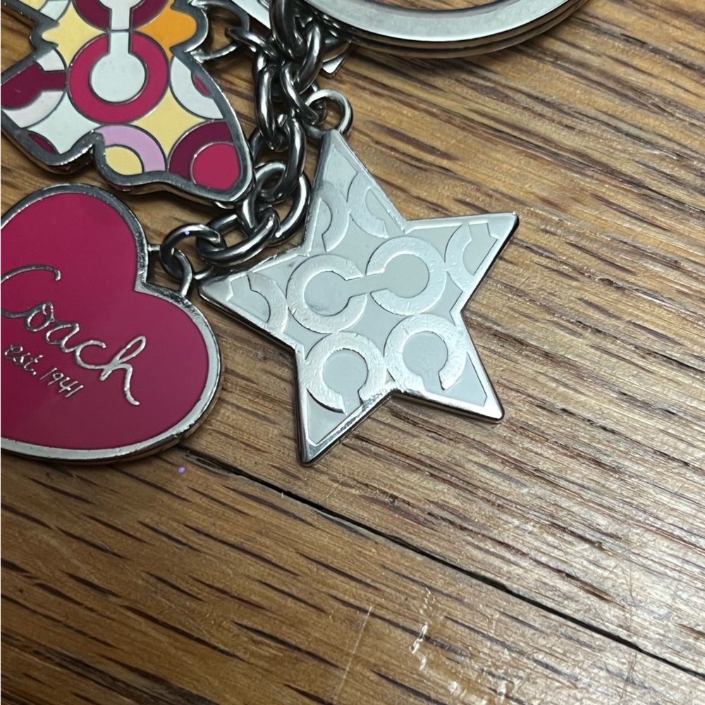 Coach Star Butterfly Heart Multi Mix Key Fob Keychain Key Ring Charm - Picture 2 of 4
